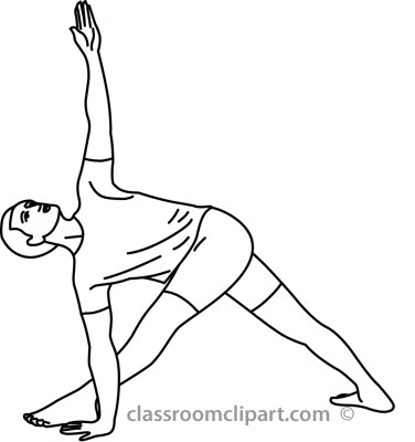 Health   Yoga Trikonasana Pose 07 219 Outline   Classroom Clipart