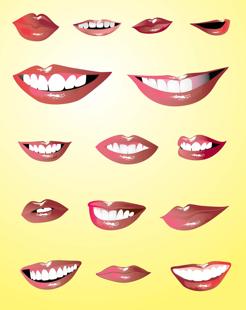 Smiling Lips Vectors By Craig Allan Bull