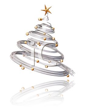 Wire 3d Christmas Tree   Royalty Free Clip Art Image