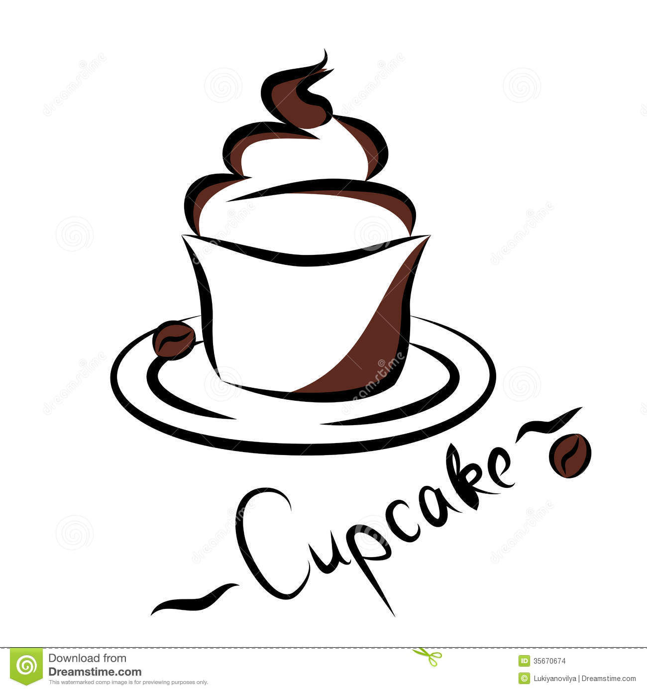 Abstract Silhouette Of Cupcake  Vector Illustration