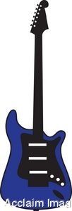 Description  Clip Art Picture Of A Blue Electric Guitar  Clipart