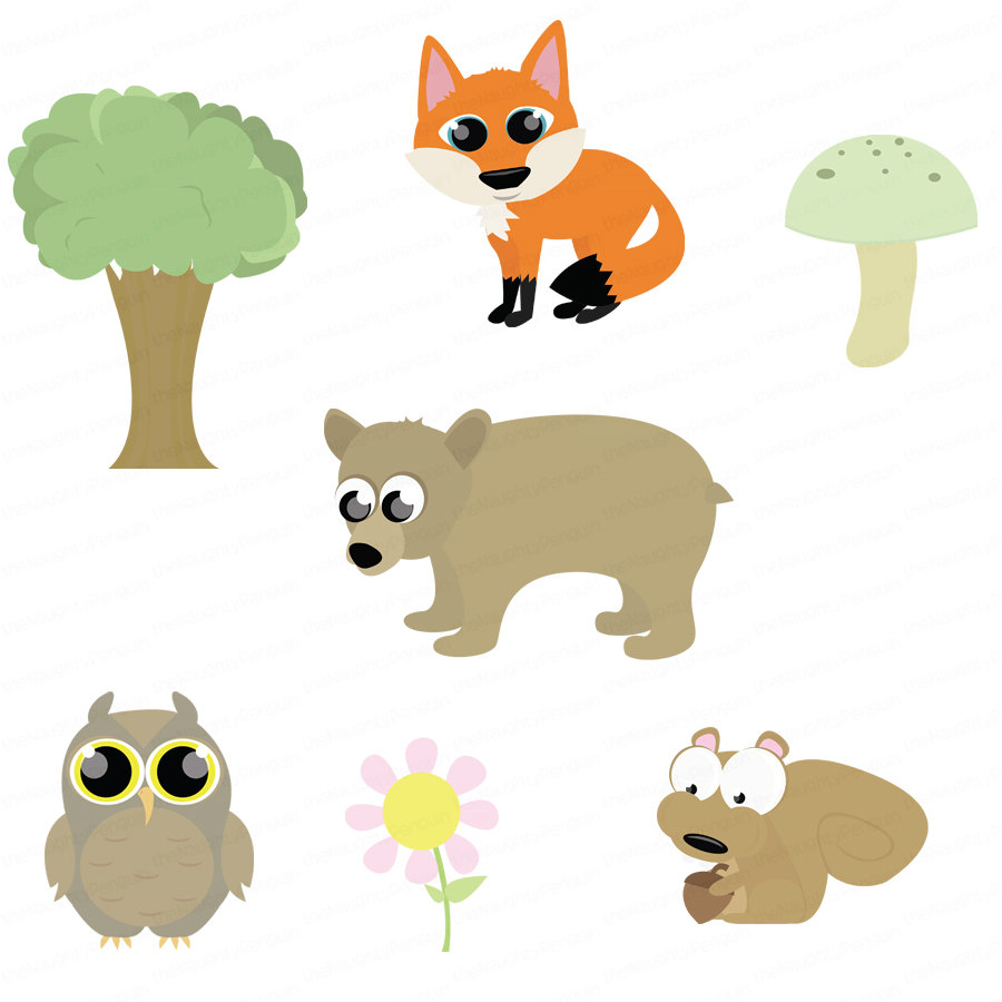 Items Similar To Forest Animals Clip Art Digital Design Package For