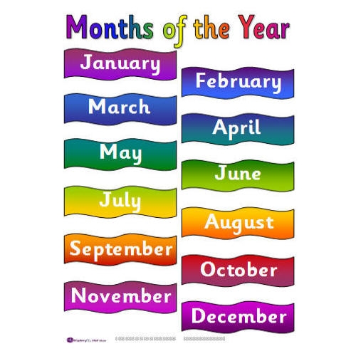Months Of The Year Clip Art For Worksheets   Kindergarten Worksheet