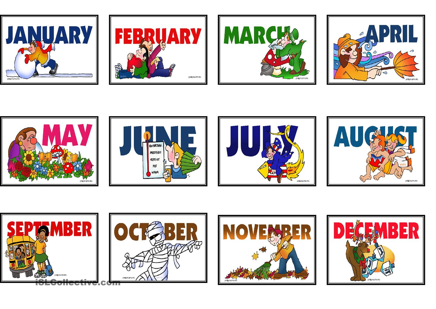 Speaking Matching Months And Days Game Cards  Fully Editable