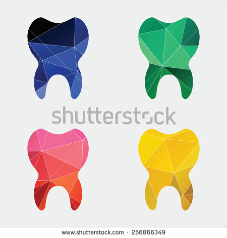 Tooth Icon Abstract Triangle Geometrical Background   Stock Vector