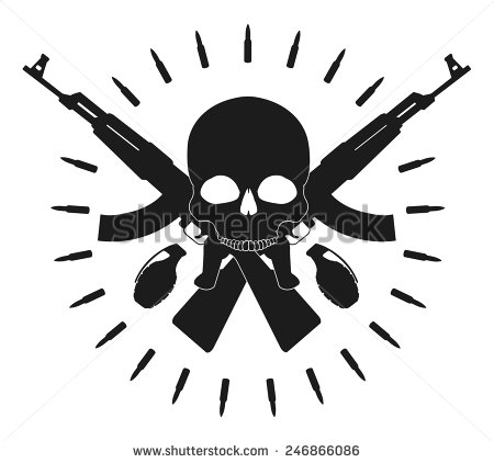 And Bullets Emblem  Vector Clip Art Illustration Isolated On White