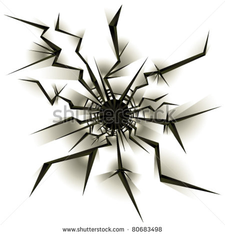 Bullet Hole Vector Illustration Isolated On White Background