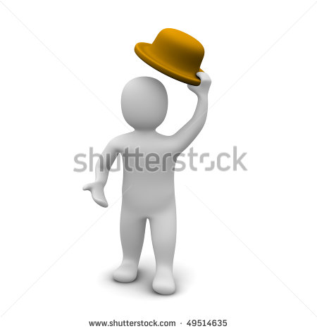 Greeting   Man Raising The Hat  3d Rendered Illustration    Stock