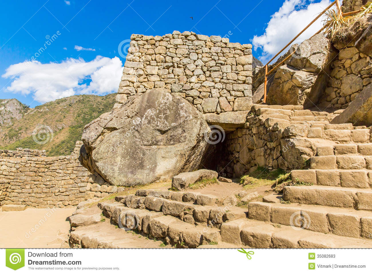 Stock Photos  Inca Wall In Machu Picchu Peru South America  Example
