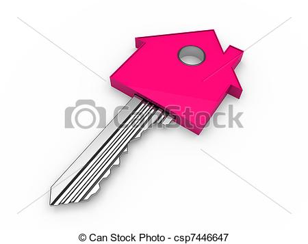 3d Key Home House Pink Estate Security Csp7446647   Search Eps Clipart