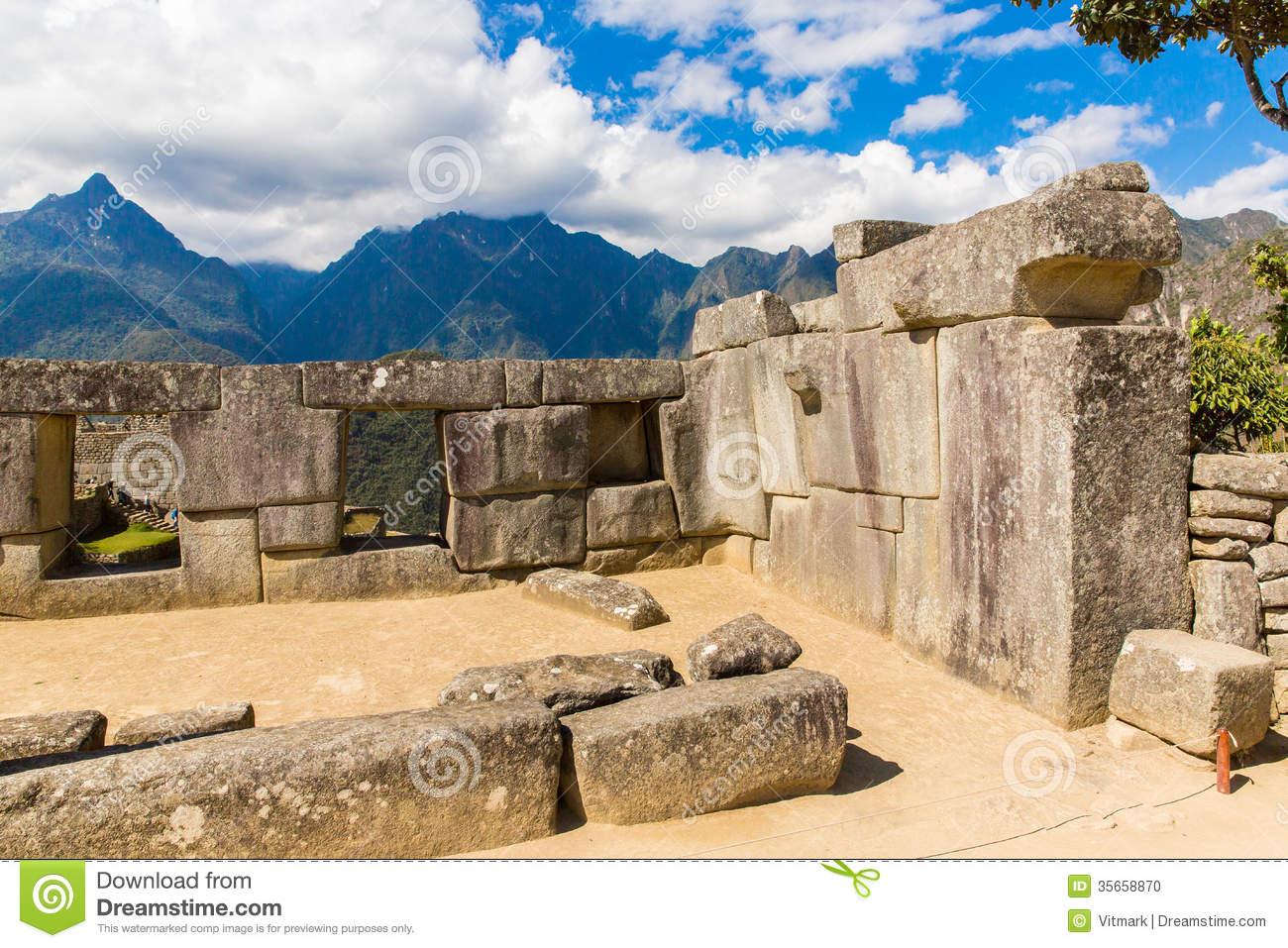 Inca Wall In Machu Picchu Peru South America  Example Of Polygonal