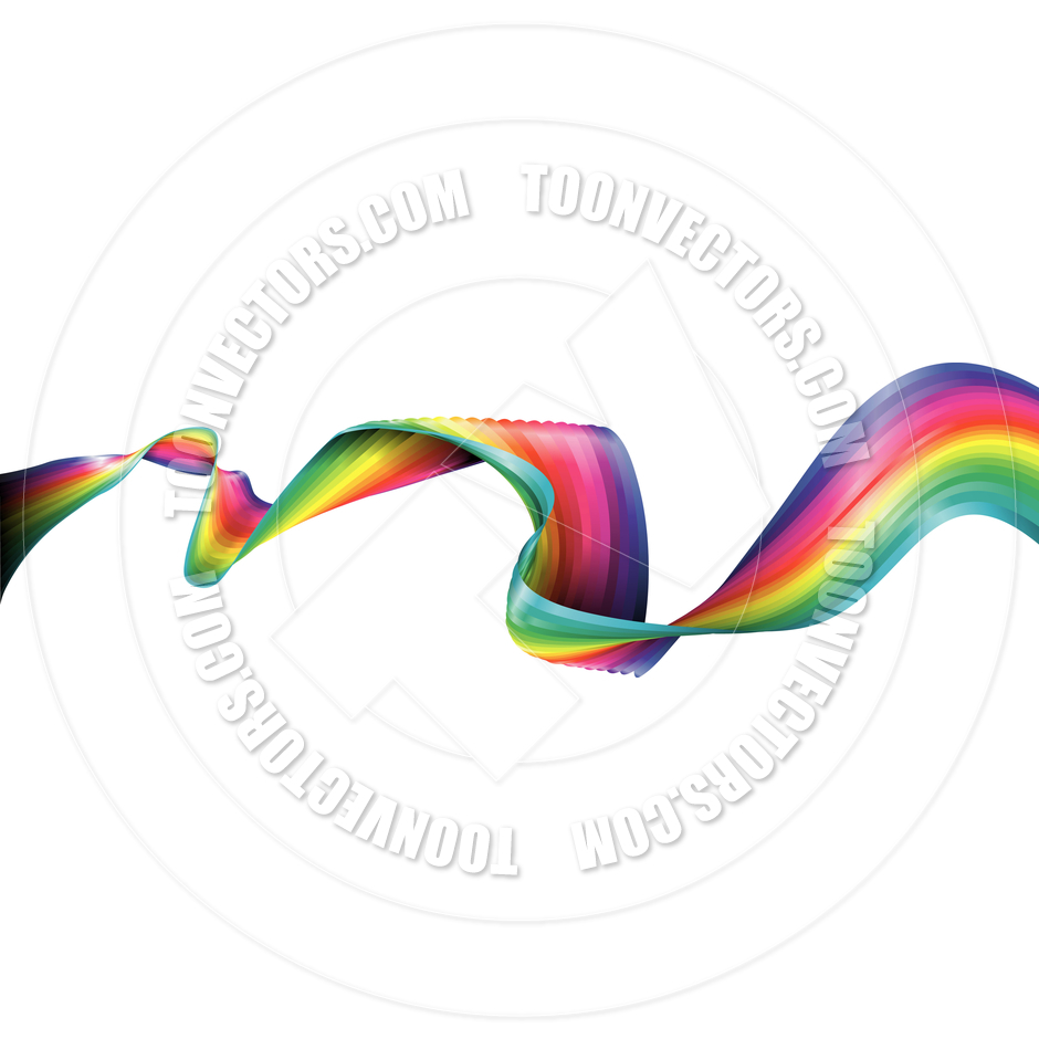 Rainbow Ribbon By Geoimages   Toon Vectors Eps  33579