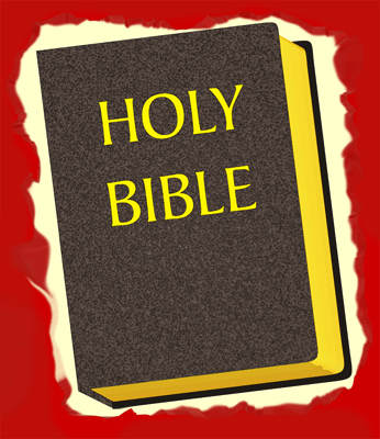 Clip Art Image  The Holy Bible  Red Background 
