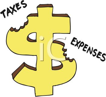      Dollar Sign Being Chewed Up By Taxes And Expenses Clipart Image Jpg