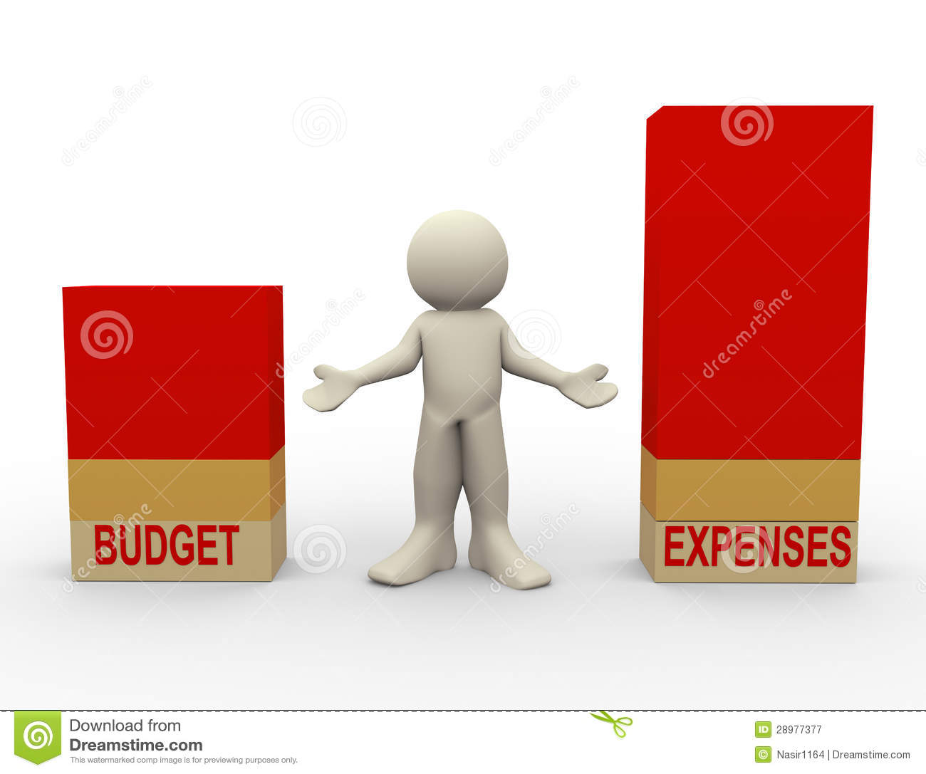 Expense Report Clipart 3d Man Budget Expenses