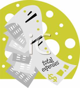 Receipts Of Total Expenses   Royalty Free Clipart Picture