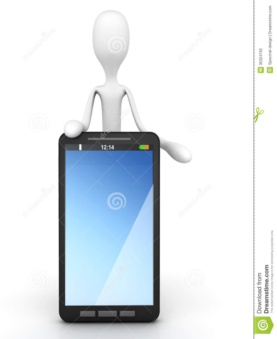 Cartoon Guy With A Smartphone Stock Photography   Image  35324792