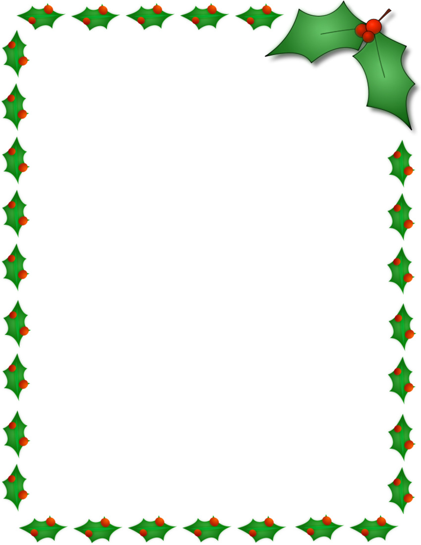 Christmas Tree Border Clipart Christmas Holly Border Page Jpg