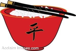 Description  Clip Art Illustration Of Rice In A Chinese Bowl With