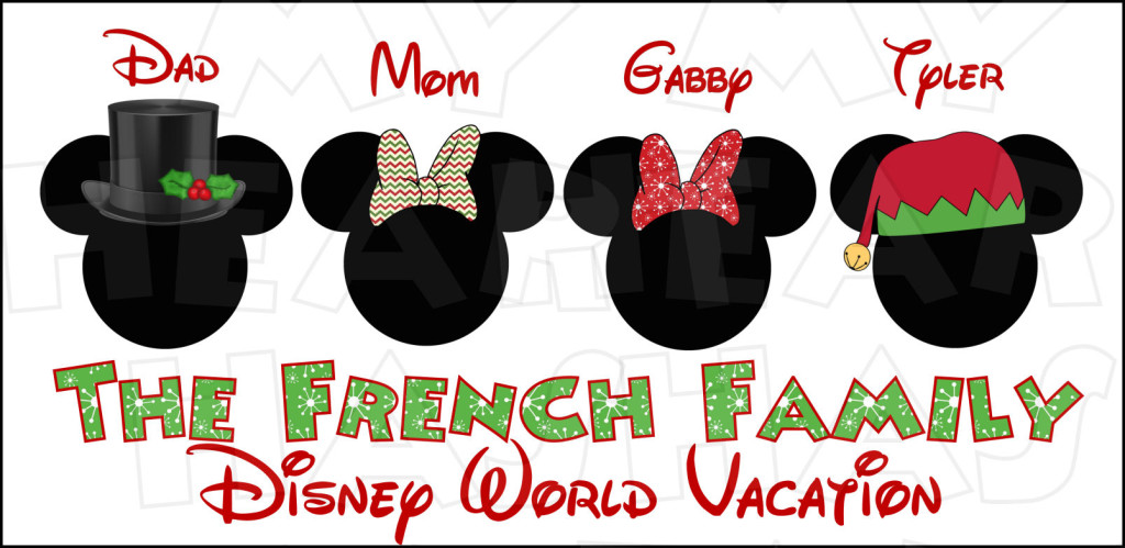 Minnie Christmas Disney World Custom Family Vacation Digital Clip Art    