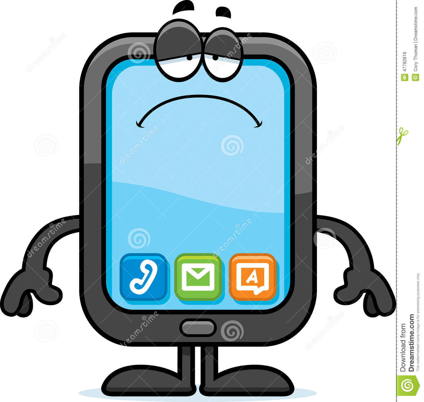Sad Cartoon Smartphone Stock Illustration   Image  47782816