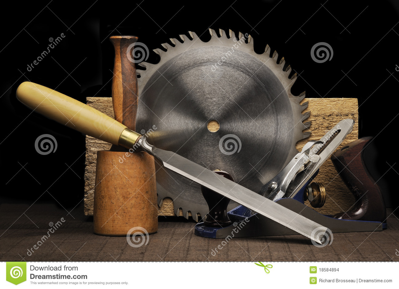 Set Of Woodworking Tools Typically Used My A Cabinet Maker Craftman