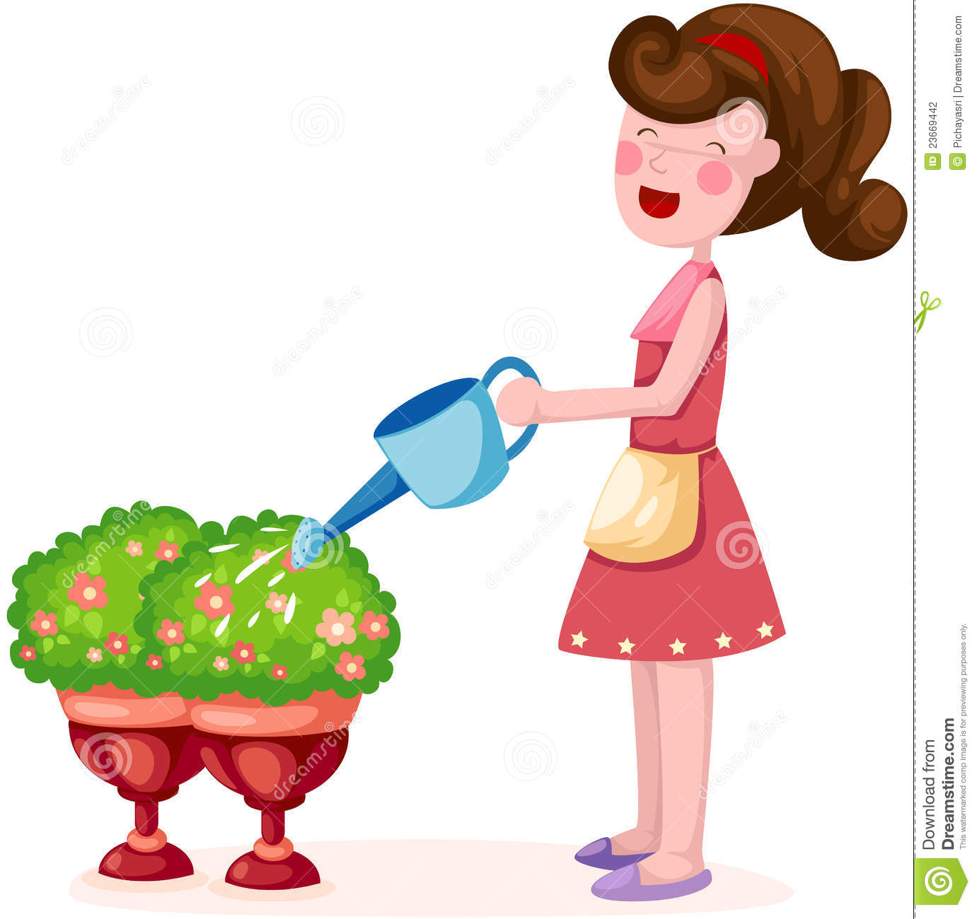 Child Growing Clipart Girl Watering Plant