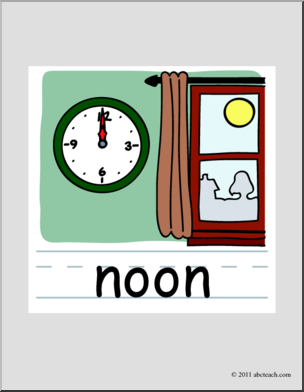 Clip Art  Basic Words  Noon Color Labeled   Preview 1