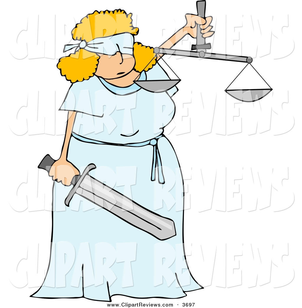 Clip Art Of A Blind Justice Concept With Scales And A Sword By Djart