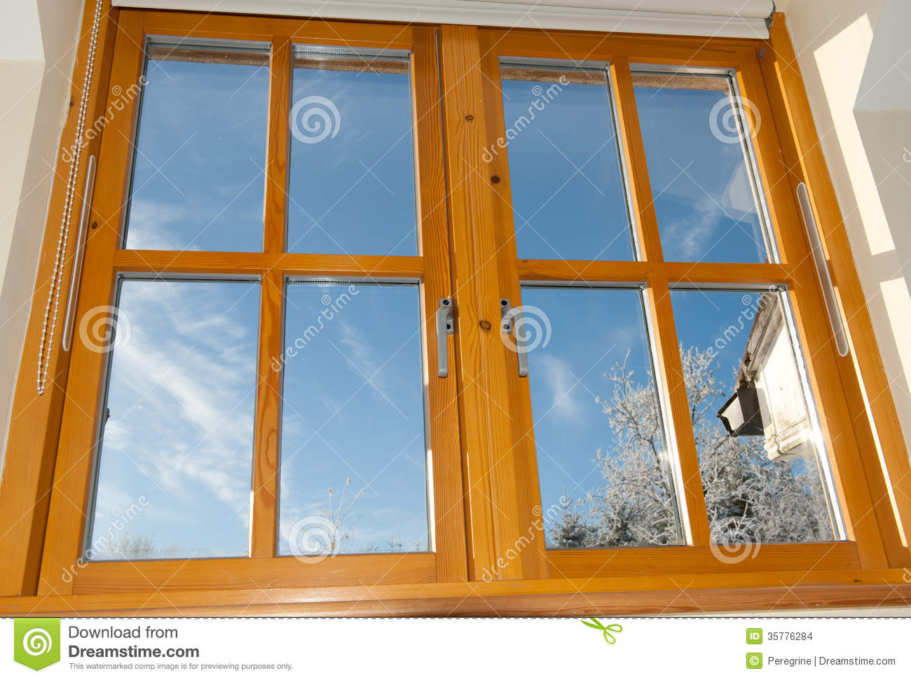 Double Glazed Wooden Window Stock Images   Image  35776284