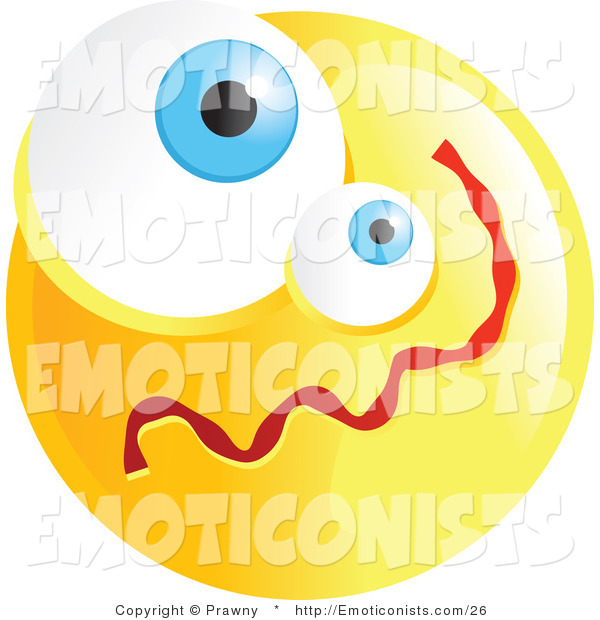 Clipart Illustration Of A Yellow Confused Emoticon Face Version 2