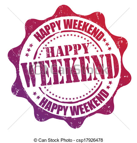 Happy Weekend Clip Art Vector   Happy Weekend Stamp