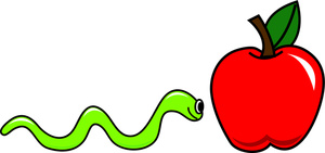 Inch Worm Clipart Image   Worm Inching His Way To A Red Apple