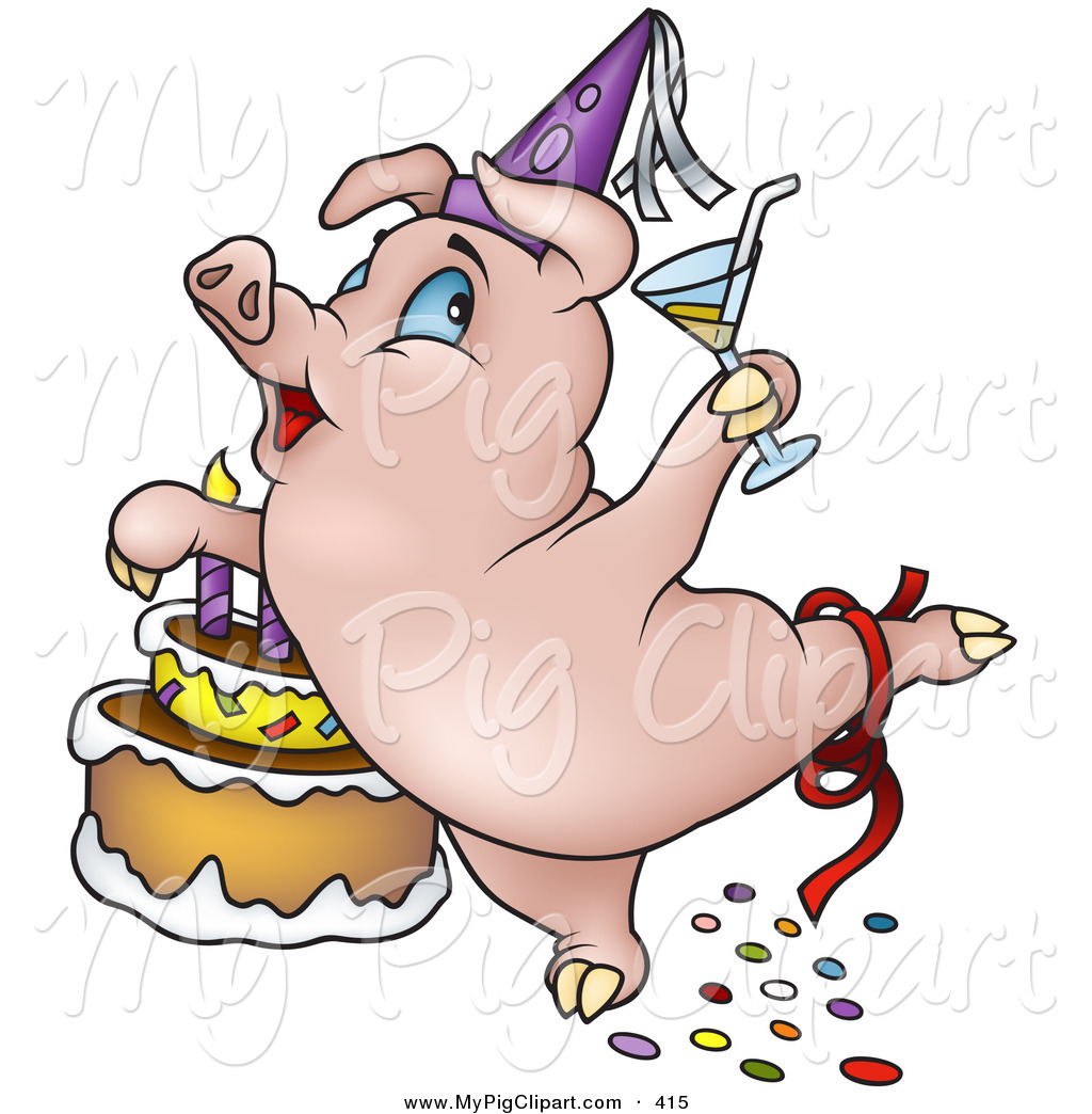June Birthday Clip Art Pig Clipart   New Stock Pig