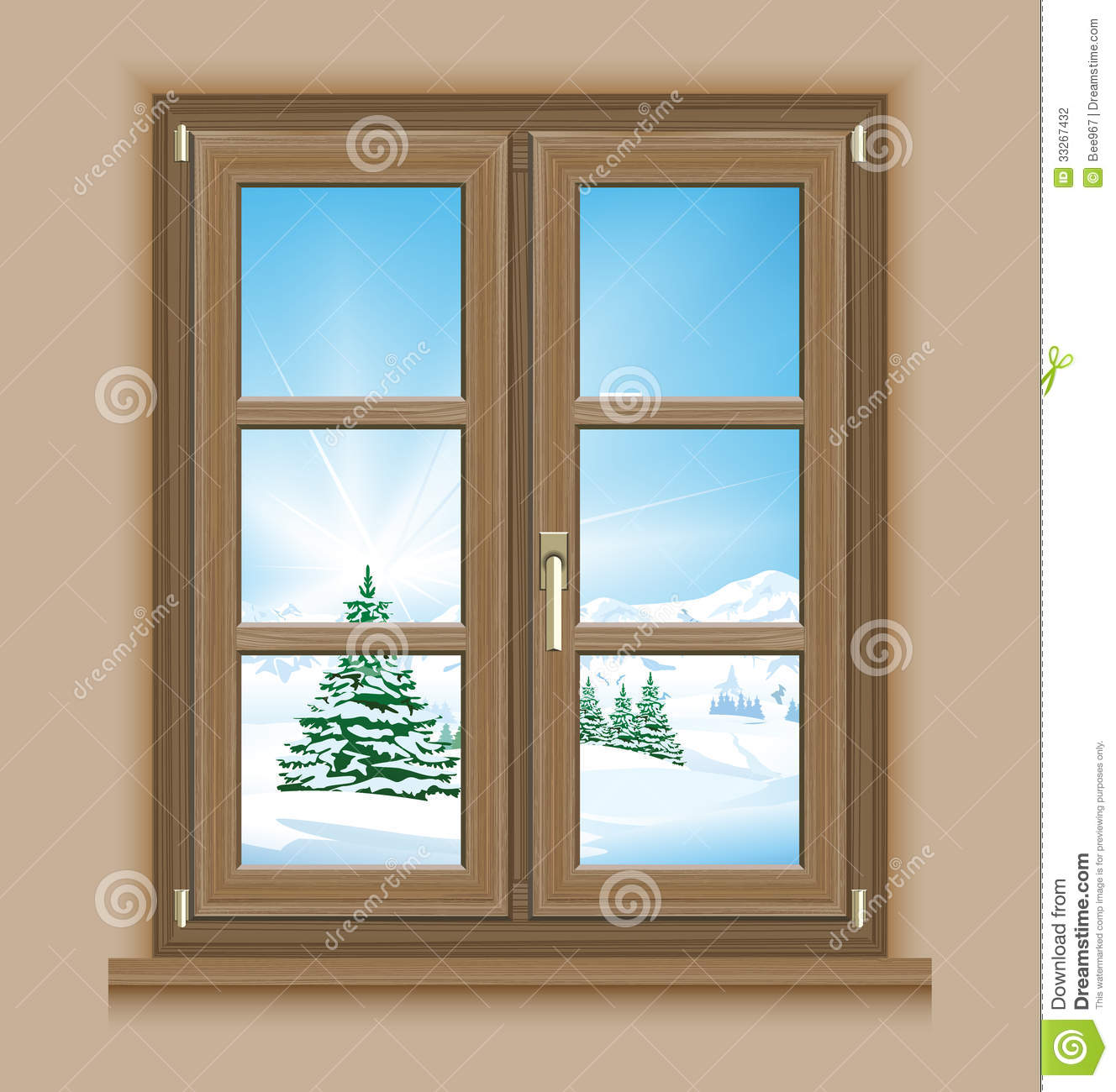 Window Winter Scene Stock Photography   Image  33267432