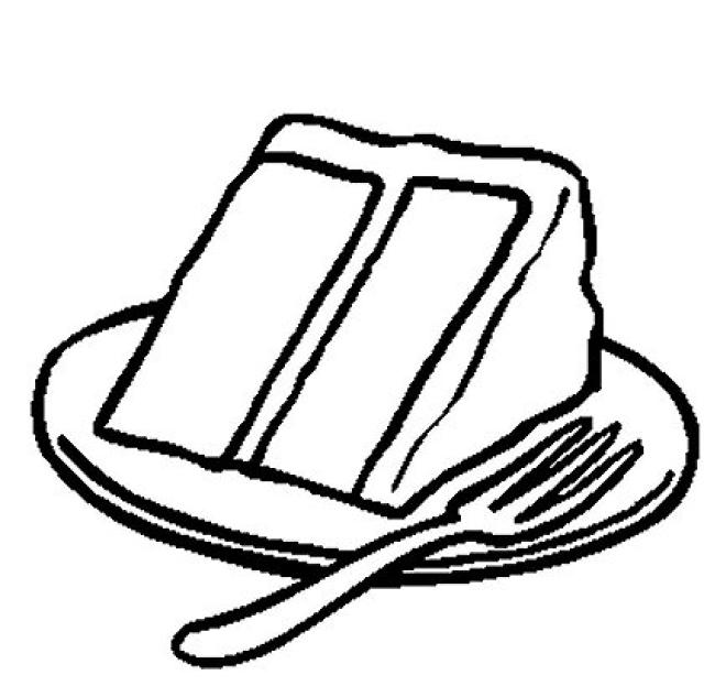 Slice Of Cake Coloring Book Page