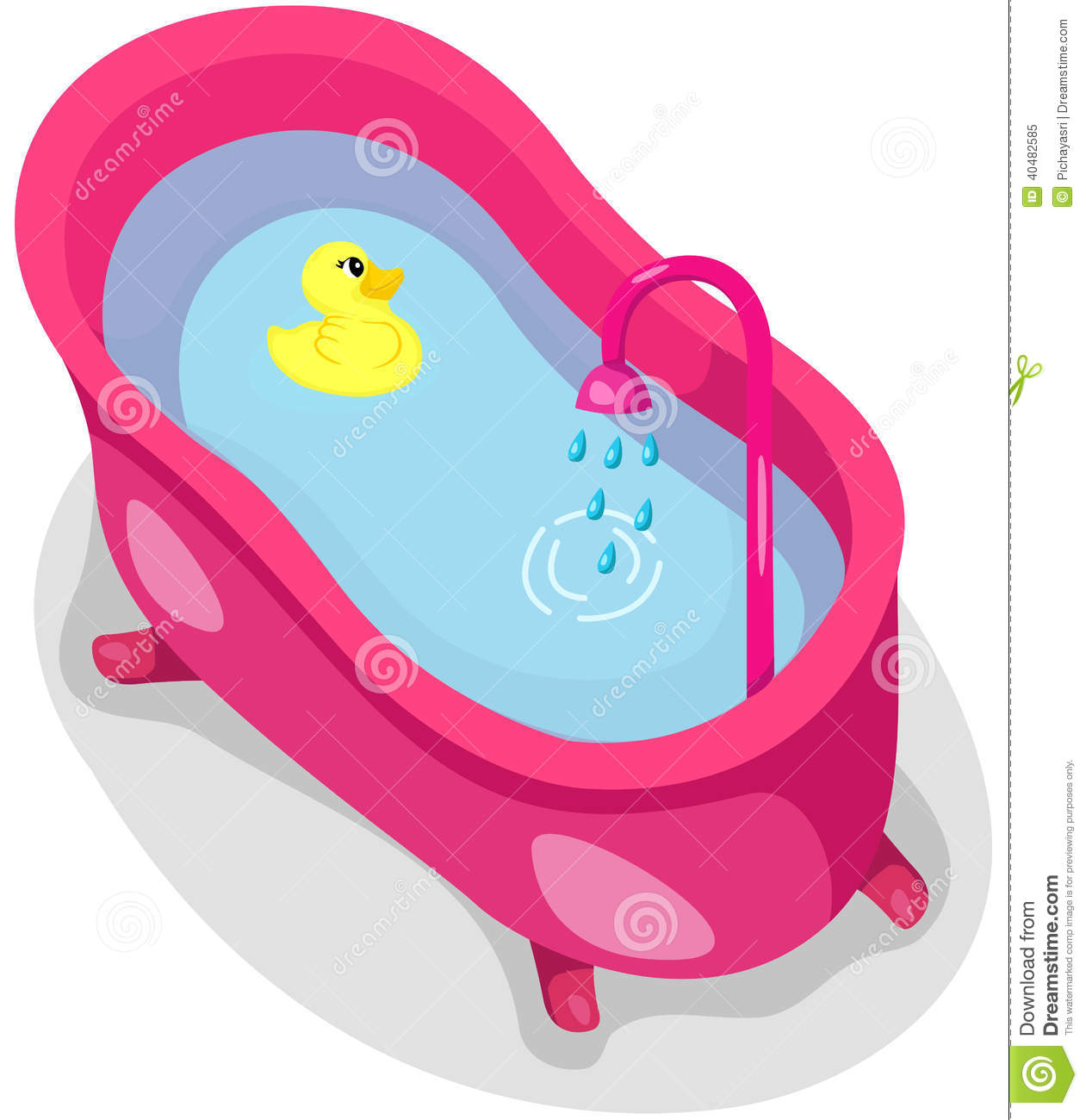 Illustration Of Isolated A Bathtub With Rubber Duck