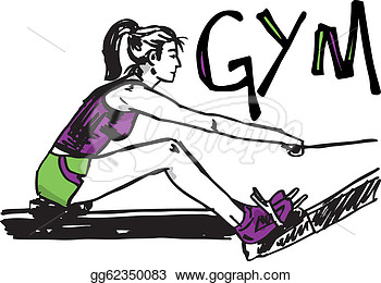 Woman Exercising On Machines At Gym   Health Club  Vector Illustration