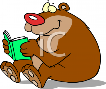 Animal Clipart Net Cartoon Clipart Picture Of A Bear Reading A Book