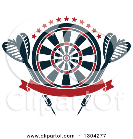 Dart In The Bullseye Of A Yellow And Black Board Posters Art Clipart