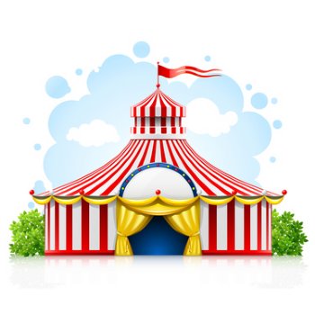 A4 Edible Image   Big Top Circus Tent Cake Top