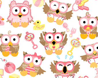 Baby Owls Clip Art Clipart Digital Clipart Baby Girl Owls Baby Shower