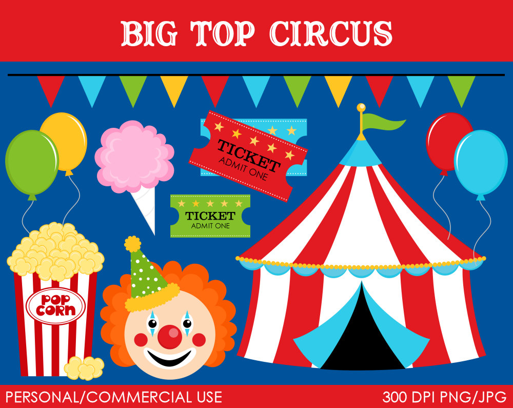 Big Top Circus Clipart Digital Clip Art Graphics By Mareetruelove