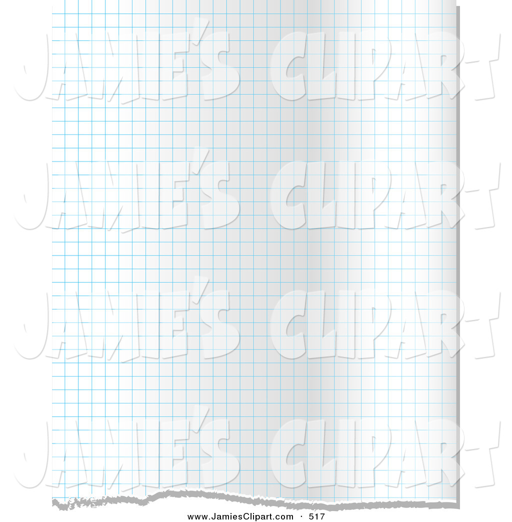 Clip Art Of A Background Of Blue Grid Lines On Ripped Graph Paper With    