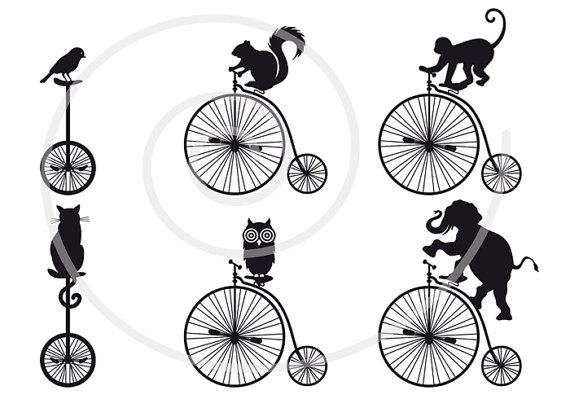 Unicycle Digital Clip Art Clipart Printable Vector Download