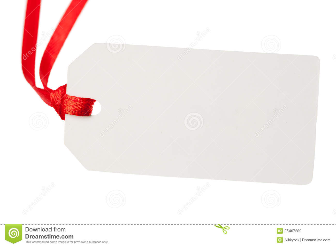 Blank Gift Tag With Red Ribbon Royalty Free Stock Images   Image