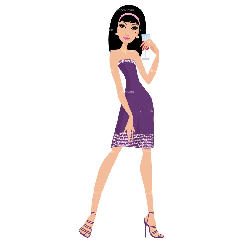 Clipart Party Girl   Royalty Free Vector Design