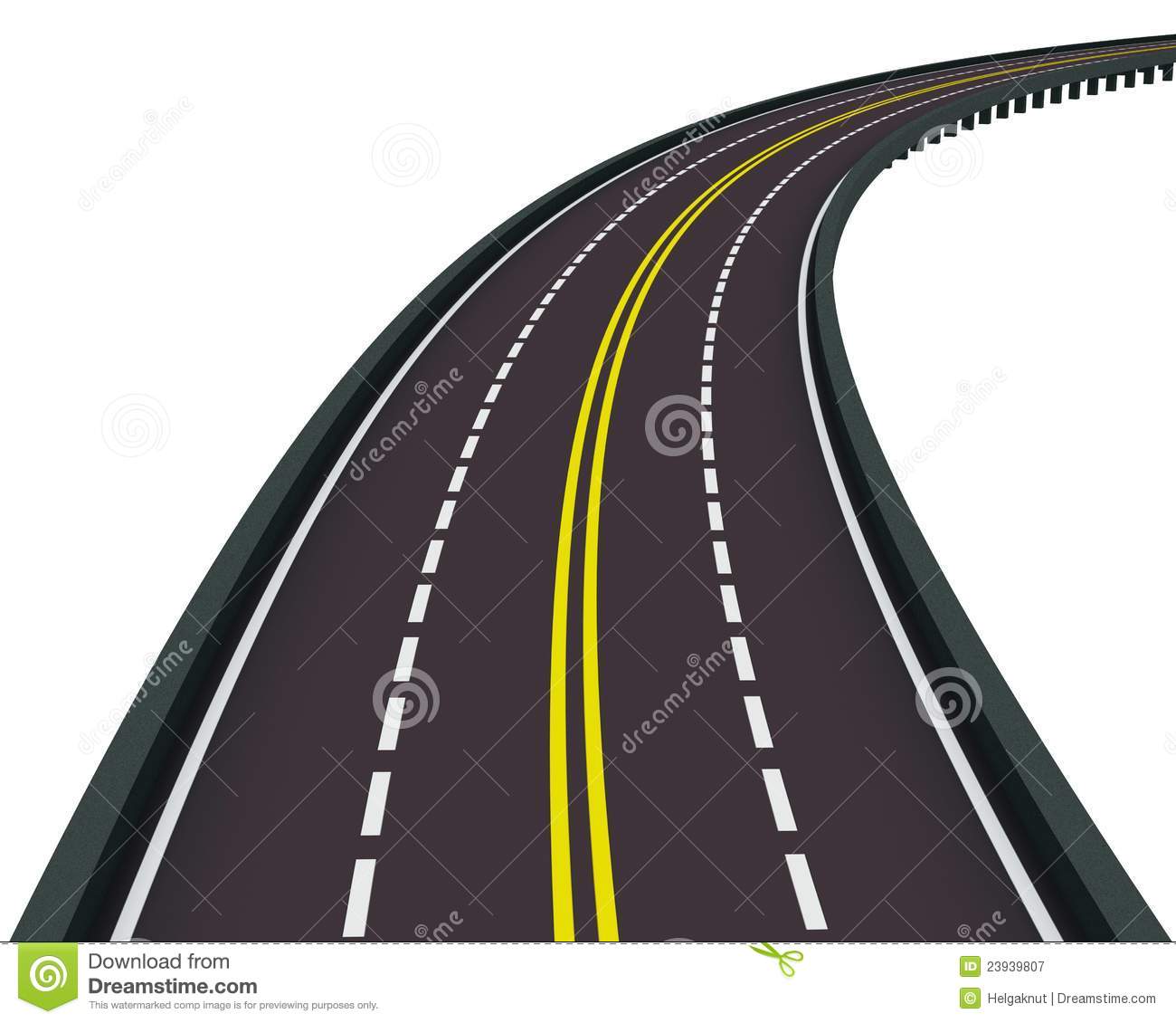 Highway Clipart Highway Turned Right Isolated