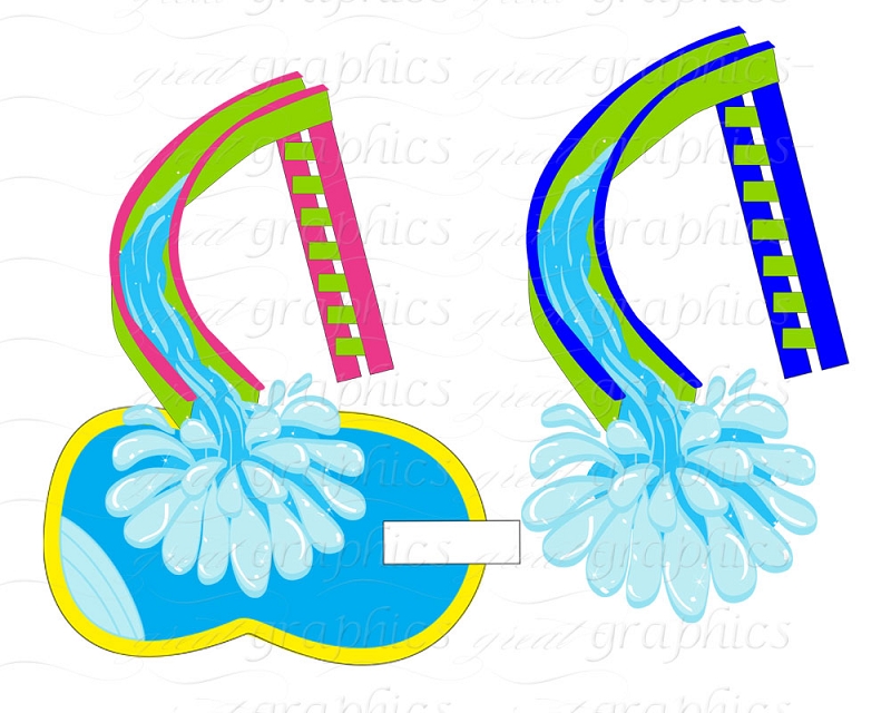 Pool Party Clip Art Pool Party Water Slide Flipper Digital Clipart