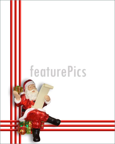 Santa Claus Ornament For Card Border Frame Or Background With Copy